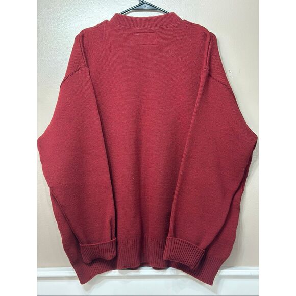 Vintage FILSON Burgundy Knitted 100% Virgin Wool Guide Women's Sweater XXL USA - Picture 9 of 9